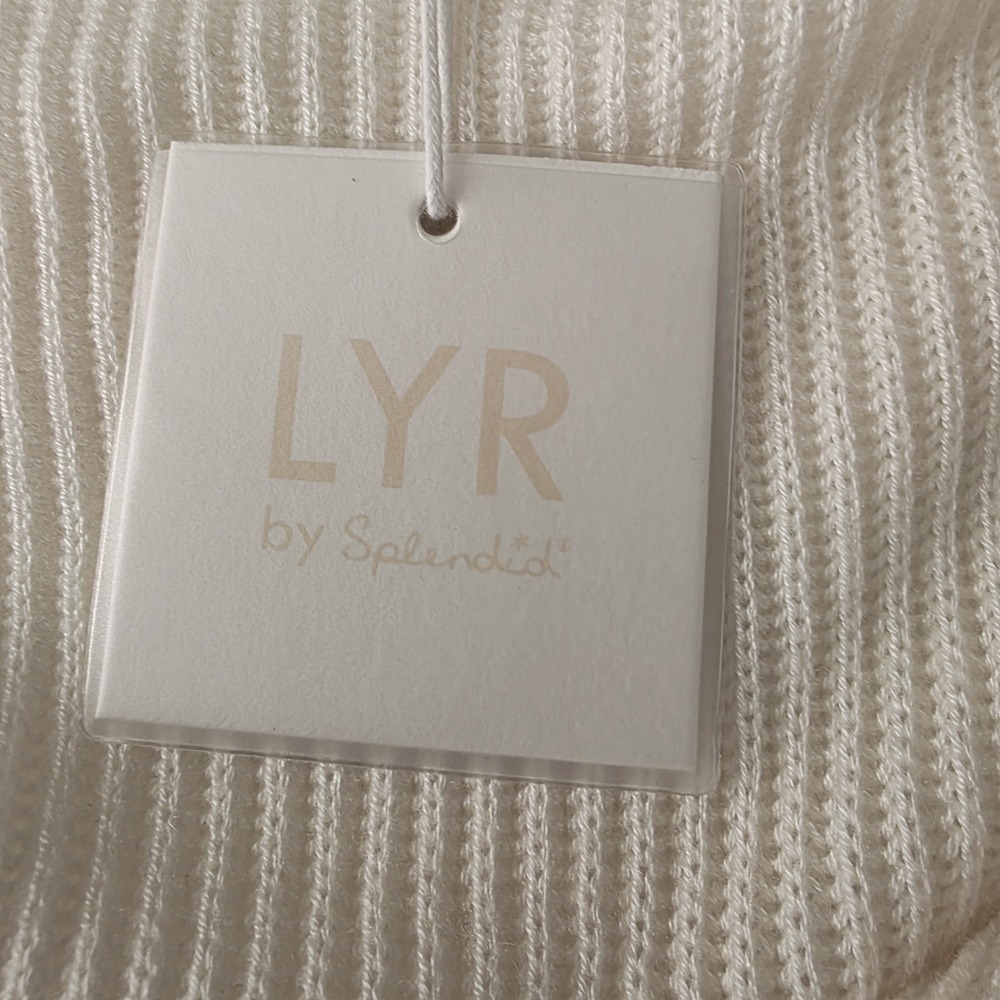LYR by Splendind Women White Loopknit Surplice Sweater Size Small - Picture 7 of 10